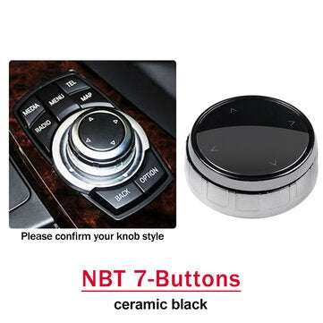 Car Multimedia Button Knob Cover For BMW NBT 7-Buttons (COLOR.: BLACK)