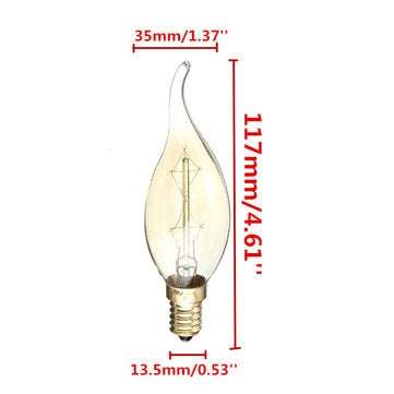 C35 40W E14 Vintage Antique Edison Carbon Filamnet Clear Glass Bulb 220V