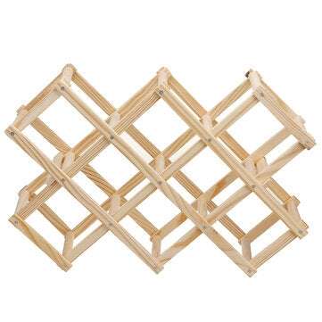 Foldable Wooden Drink Bottle Holder Natural Drink Shelves Rack Holder Storage Disp... (TYPE: 8SLOTS)