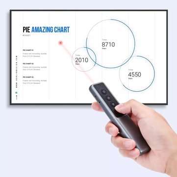 GUILDFORD Wireless Presenter Laser Flip Pen PPT Laser Page Pen Clicker Presentation Pen with USB rec