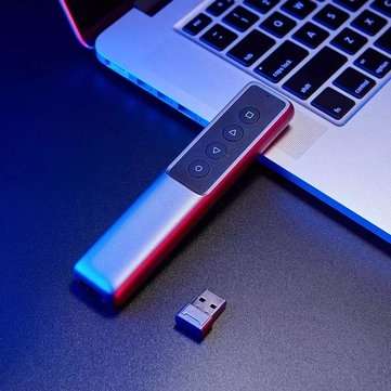 GUILDFORD Wireless Presenter Laser Flip Pen PPT Laser Page Pen Clicker Presentation Pen with USB rec