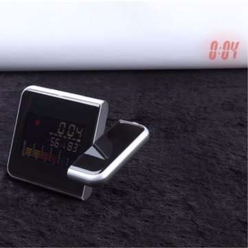 Digital LCD Time Projector Snooze Alarm Clock Temperature Weather Humidity LED