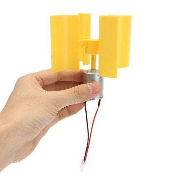 DC Micro Motor Small LED Lights Vertical Axis Wind Generator Wind Turbines Blades