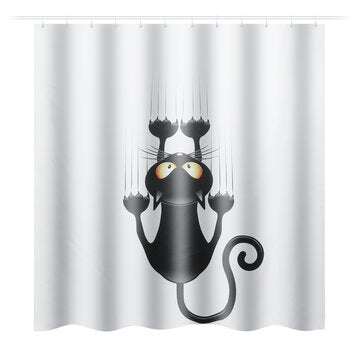 Cat Waterproof Polyester Shower Curtain Bathroom Bathmats Toilet Rugs Cover Mat (SIZE: #1)