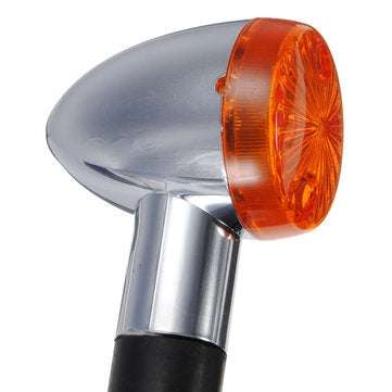Chrome Bullet Mini Universal Motorcycle Amber Turn Signal Lights Bulb Indicator
