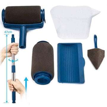 Charminer 6 Pcs Professional Paint Roller, Refillable Paint Roller Painter Set, Multifunctional Brus