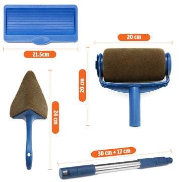 Charminer 6 Pcs Professional Paint Roller, Refillable Paint Roller Painter Set, Multifunctional Brus