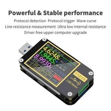FNB48 Pd Trigger Voltmeter Amperemeter Stroom En Voltmeter USB Tester QC4 + PD3.0 2.0 Pps Snel Oplad