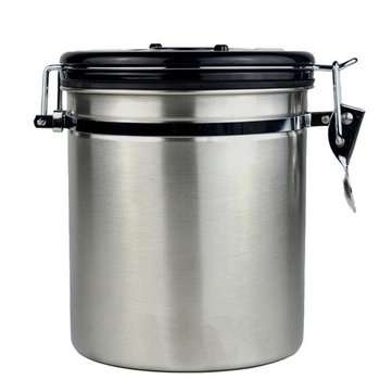 Coffee Beans Sealed Can Cup with Exhaust Valve Stainless Steel Tea Canister (TYPE: B)
