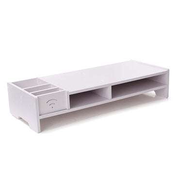 Desktop Monitor Stand Computer Screen Riser Wood Storage Shelf Plinth Laptop Bracket Desk PC Riser P
