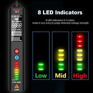 BISDE X1 Dual Mode Smart Detector Non-Contact AC Voltage Detector NCV Multimeter Electric Test Penci