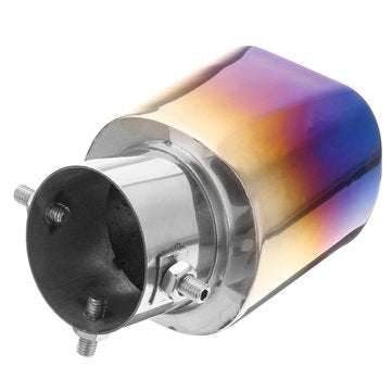 Car Universal Grilled Blue Stainless Steel Car Muffler Exhaust Tailpipe Square