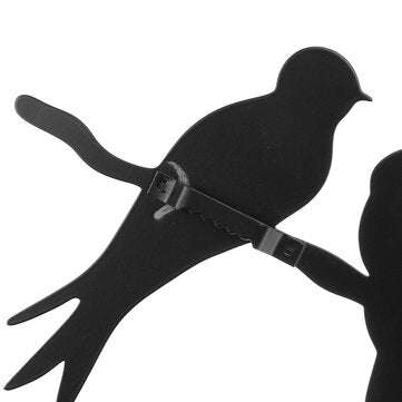 Bird Silhouettes Garden Fence Decor Woodpecker Robin Steel for Home Country Yard Art Decoration