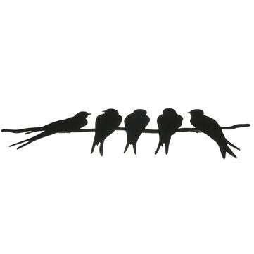Bird Silhouettes Garden Fence Decor Woodpecker Robin Steel for Home Country Yard Art Decoration