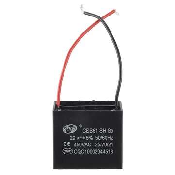 CBB61 5Pcs 20UF Starting Capacitance 450V AC Fan Capacitor CBB Motor Run Capacitor