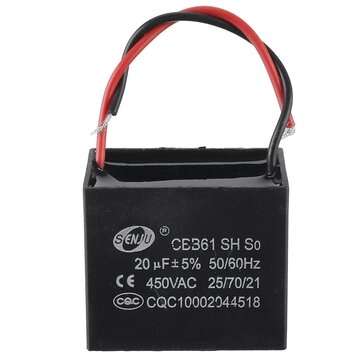 CBB61 5Pcs 20UF Starting Capacitance 450V AC Fan Capacitor CBB Motor Run Capacitor