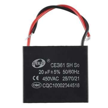 CBB61 5Pcs 20UF Starting Capacitance 450V AC Fan Capacitor CBB Motor Run Capacitor