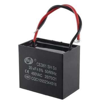 CBB61 5Pcs 20UF Starting Capacitance 450V AC Fan Capacitor CBB Motor Run Capacitor