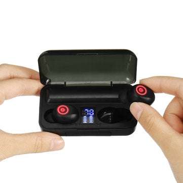 F9-3 TWS bluetooth Bilateral Stereo Noise Reduction IPX5 Waterproof Earphone Headphones with Chargin