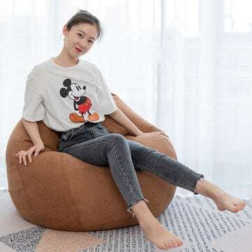 Bean Bag Casing / Sleeve Lazy Sofa For Adults 90*110cm (COLOR.: LIGHTBROWN)