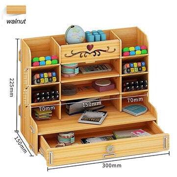 Creative Pen Container Receiving Box Small Grid Office Desktop Bookshelf St... (COLOR: COFFEEYELLOW)