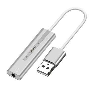 Bakeey 2 in 1 USB Adapter USB to 3.5mm Audio Cable USB External Sound Card Headse... (COLOR.: WHITE)