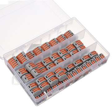 Excellway 60Pcs 2/3/5 Holes Spring Conductor Terminal Block Electric Cable Wire Connector