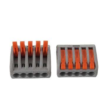 Excellway 60Pcs 2/3/5 Holes Spring Conductor Terminal Block Electric Cable Wire Connector