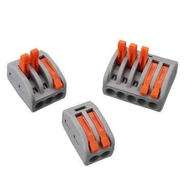 Excellway 60Pcs 2/3/5 Holes Spring Conductor Terminal Block Electric Cable Wire Connector