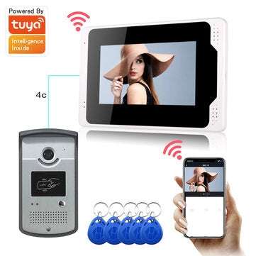 Ennio 701MEID11 Tuya APP Remote Unlock Visual Intercom 7 Inch 1080P Monitor Wifi Video Doorbell Door