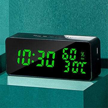 Colorful Mulitfunctional Alarm Clock Countdown Recording Charging Mirror Clock LE... (COLOR.: BLACK)