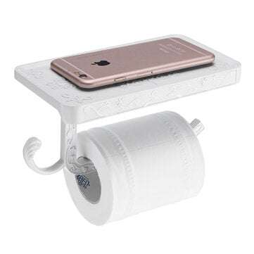 AU Wall Mounted Toilet Roll Tissue Paper Shelf Holder Stand Phone Shelf Bath... (COLOR.: IVORYWHITE)