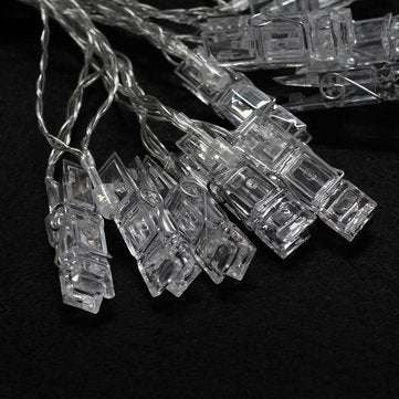 Battery Power 1.5M 10 LED Card Photo Clip Warm White String Light Christmas Party Wedding Decor