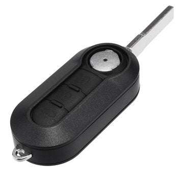 Car 3 Buttons Remote Flip Key Cover Case Shell w/ Blade & Battery For Fiat 500