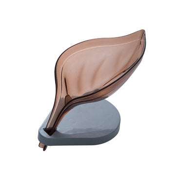 Creative Leaf Soap Box Perforated Suction Cup Soap Box Holder Toilet Drain Laundry... (COLOR: BROWN)