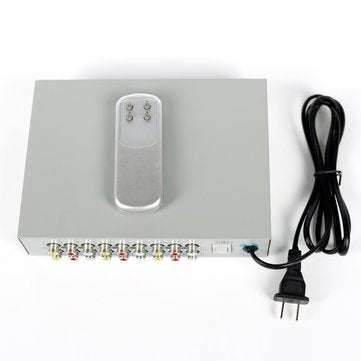 Audio and Video Switcher with TV Remote Control 4 Way Input 2 Way Output Converter Selector