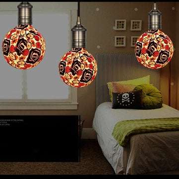 CN-125ZMG AC85-265V 4W E27 Warm White 2835 G125 LED Tiffany Art Glass Light Bulb for Indoor Gallery