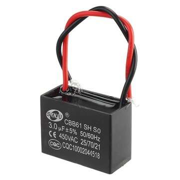 CBB61 3Pcs 3UF Starting Capacitance 450V AC Fan Capacitor CBB Motor Run Capacitor