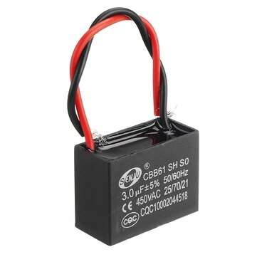 CBB61 3Pcs 3UF Starting Capacitance 450V AC Fan Capacitor CBB Motor Run Capacitor