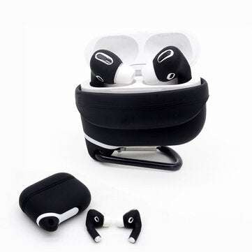 Bakeey 2-IN-1 Soft Silicone Shockproof Storage Protective Case + Earphone Sleeve ... (COLOR.: BLACK)