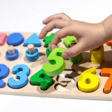 Educational Counting Geometry Wooden Toys 3 in 1 Board Math Learning Preschool Montessori Early Educ