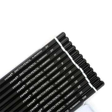 COROT 12Pcs Sketching Pencil Set 3H-10B Hardness Graphite Lead Pencil Drawing Painting Sketching Pen