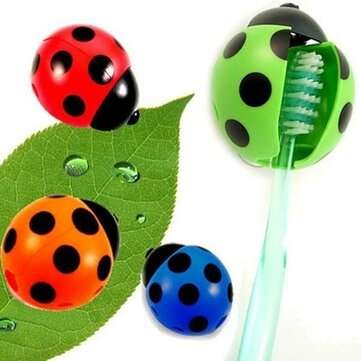 Creative Covered Coccinella Suction Toothbrush Holder (COLOR.: RED)
