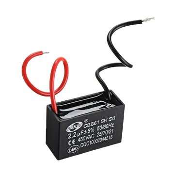 CBB61 5Pcs 2.2UF Starting Capacitance 450V AC Fan Capacitor CBB Motor Run Capacitor