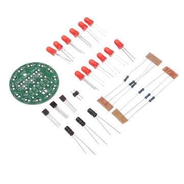 DIY Electronic Kit Set LED Round Water Light Production Kit for Skill Training Soldering Practice Pa