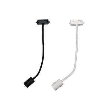 AC110-220V 50W E27 Hanging Lamp Holder for Track Light Rail Suspension with 40cm ... (COLOR.: BLACK)