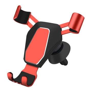 Car Phone Holder Metal Gravity Induction Air Ooutlet Bracket Navigator Universal (COLOR: RED)