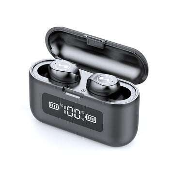 Bakeey F9 Stereo HiFi TWS Earbuds bluetooth 5.0 Smart Touch Digital Display Binaur... (COLOR: BLACK)