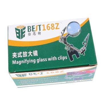 BEST BST-168Z Magnifying Glass With Clips Magnifier Welding Rework Repair Hand Tools