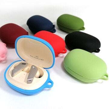 Bakeey Soft Silicone Case Dustproof Protective Cover with Carabiner for EDIFIER TW... (COLOR: WHITE)